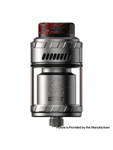 Authentic ThunderHead Creations & Mike Vapes THC Blaze Solo RTA Vape Atomizer - Silver, 5.5ml, 25mm Diameter