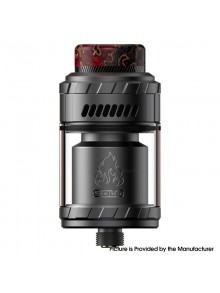 Authentic ThunderHead Creations & Mike Vapes THC Blaze Solo RTA Vape Atomizer - Gun Metal, 5.5ml, 25mm Diameter