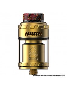 Authentic ThunderHead Creations & Mike Vapes THC Blaze Solo RTA Vape Atomizer - Gold, 5.5ml, 25mm Diameter