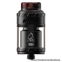 Authentic ThunderHead Creations & Mike Vapes Blaze Solo RTA Atomizer - Silver black, 5.5ml, 25mm Diameter