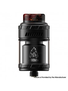 Authentic ThunderHead Creations & Mike Vapes THC Blaze Solo RTA Vape Atomizer - Silver black, 5.5ml, 25mm Diameter