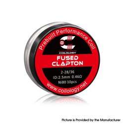 [Ships from Bonded Warehouse] Authentic Coilology Fused Clapton Prebuilt Coil - N80, 0.46ohm, 28GA x 2 + 36GA (10 PCS)