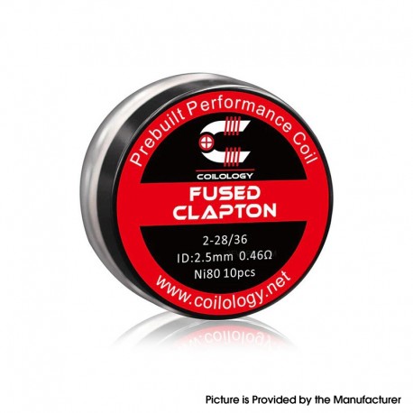 [Ships from Bonded Warehouse] Authentic Coilology Fused Clapton Prebuilt Coil - N80, 0.46ohm, 28GA x 2 + 36GA (10 PCS)