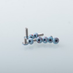 Authentic MK MODS Replacement Splatter Screw Set Kit for SXK BB 70W / DNA 60W Style Box Mod Kit / Billet - Blue, SS (9 PCS)