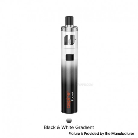 [Ships from Bonded Warehouse] Authentic Aspire PockeX Pocket AIO 1500mAh All-in-One Kit - Black White Gradient, 2ml, 0.6 Ohm