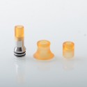 Echo Style 510 Drip Tip Set - Silver, Stainless Steel + PEI, 3 PCS mouthpieces for MTL / RDL / DL 