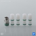 Authentic Ambition Mods Shield 510 Drip Tip Kit - Sliver + White, MTL / DL / RDL