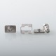 Unkwn One Unreal Style RBA Bridge for Billet / BB / Boro Tank - Silver, 4 PCS Air Pins 1.0mm / 2.0mm / 3.0mm / 4.0mm