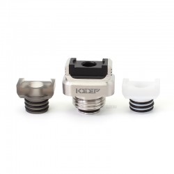 SXK PRC Keep MVP Style Drip Tip Kit for BB / Billet / Boro AIO Box Mod - Silver, 316SS, 3 PCS Mouthpiece (PC + PET + POM)