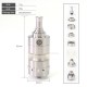 SXK KF X Style RTA Rebuildable Tank Atomizer - Silver, 316SS + PSU, 3.0ml, 22mm, MTL 