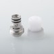 Mission XV Cosmos V2 Booster Style Integrated Drip Tip for BB / Billet / Boro AIO Box Mod - White, Stainless Steel + POM