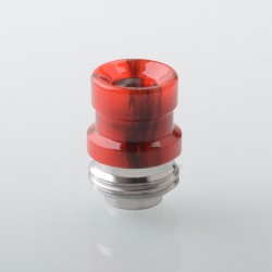 Mission Never Normal Style Drip Tip for BB / Billet / Boro AIO Box Mod - Red, SS + Resin, Air Insert 1.5mm / 2mm / 3.5mm