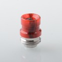 Mission Never Normal Style Drip Tip for BB / Billet / Boro AIO Box Mod - Red, SS + Resin, Air Insert 1.5mm / 2mm / 3.5mm