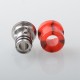 Mission Never Normal Style Drip Tip for BB / Billet / Boro AIO Box Mod - Red, SS + Resin, Air Insert 1.5mm / 2mm / 3.5mm