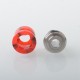 Mission Never Normal Style Drip Tip for BB / Billet / Boro AIO Box Mod - Red, SS + Resin, Air Insert 1.5mm / 2mm / 3.5mm
