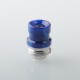 Mission Never Normal Style Drip Tip for BB / Billet / Boro AIO Box Mod - Blue, SS + Resin, Air Insert 1.5mm / 2mm / 3.5mm