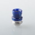 Mission Never Normal Style Drip Tip for BB / Billet / Boro AIO Box Mod - Blue, SS + Resin, Air Insert 1.5mm / 2mm / 3.5mm
