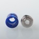 Mission Never Normal Style Drip Tip for BB / Billet / Boro AIO Box Mod - Blue, SS + Resin, Air Insert 1.5mm / 2mm / 3.5mm