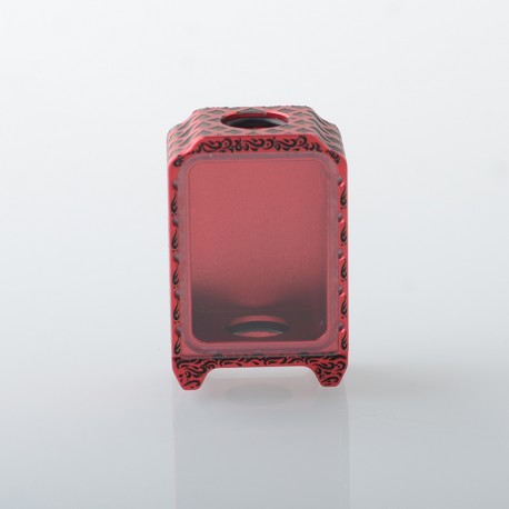 Authentic MK MODS Engraved Boro Tank with Warrior Pattern for SXK BB / Billet AIO Box Mod Kit - Red, Aluminum Alloy