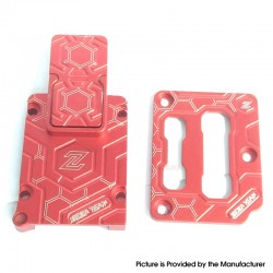 Zeza Style Inner Plate Smitch Button Set for SXK BB Style 70W / DNA60W / Billet Mod - Red, Aluminum Alloy, Pattern A