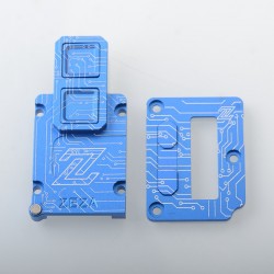 Zeza Style Inner Plate Smitch Button Set for SXK BB Style 70W / DNA60W / Billet Mod - Blue, Aluminum Alloy, Pattern B