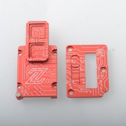 Zeza Style Inner Plate Smitch Button Set for SXK BB Style 70W / DNA60W / Billet Mod - Red, Aluminum Alloy, Pattern B