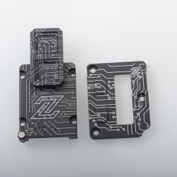 Zeza Style Inner Plate Smitch Button Set for SXK BB Style 70W / DNA60W / Billet Mod - Black, Aluminum Alloy, Pattern B