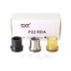 SXK Monarchy P22 Style RDA Replacement Drip Tip - Black + Brown + Silver, POM + PEI + 316SS (3 PCS)