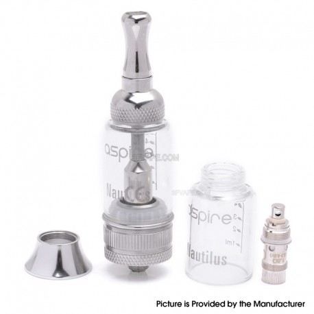 [Ships from Bonded Warehouse] Authentic Aspire Nautilus BVC Clearomizer Kit - Silver + Translucent, 5.0ml, 1.6 ohm