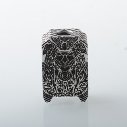 Authentic MK MODS Engraved Boro Tank with Warrior Pattern for SXK BB / Billet AIO Box Mod Kit - Silver, Aluminum Alloy