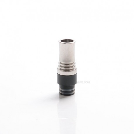[Ships from Bonded Warehouse] 9 Holes Airflow 510 Drip Tip for RDA / RTA / RDTA - Silver, SS + Delrin, 30mm Length, 7mm Inner