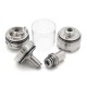 Ulton Moka Style RTA Rebuildable Tank Atomizer w/ 7 Air Pins + 3 Chambers - Sliver, 316SS, 4.5ml, 22mm