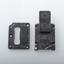 Zeza Style Inner Plate Smitch Button Set for SXK BB Style 70W / DNA60W / Billet Mod - Black, Aluminum Alloy, Pattern A