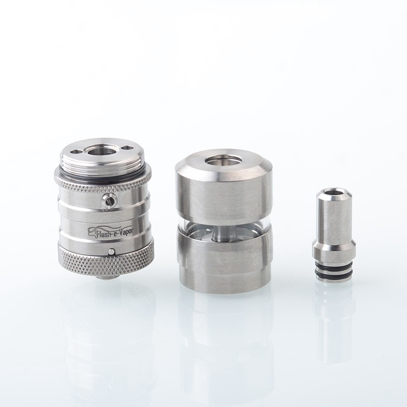 Buy Flash e-Vapor V4.5S+ Style RTA Vape Atomizer Silver Titanium