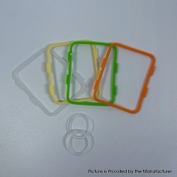 New Silicone Gaskets Set for Boro Tank - Green + Orange + Yellow + Clear, 4 PCS Square + 2 PCS Round Sealing Ring
