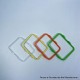 New Silicone Gaskets Set for Boro Tank - Green + Orange + Yellow + Clear, 4 PCS Square + 2 PCS Round Sealing Ring