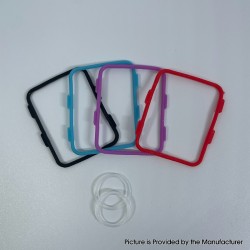 New Silicone Gaskets Set for Boro Tank - Black + Purple + Red + Blue, 4 PCS Square + 2 PCS Round Sealing Ring