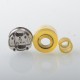 Monarchy P22 Style RDA Rebuildable Dripping Atomizer w/ BF Pin - Silver + Translucent Yellow, 22mm Diameter