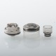 Monarchy P22 Style RDA Rebuildable Dripping Atomizer w/ BF Pin - Silver + Translucent Black, 22mm Diameter