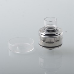 Monarchy P22 Style RDA Rebuildable Dripping Atomizer w/ BF Pin - Silver + Translucent, 22mm Diameter