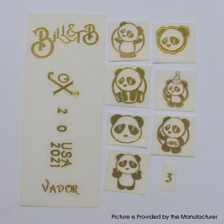 Wick'd Style Stickers Set for SXK BB / Billet Box Mod Kit - Gold