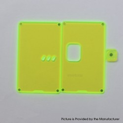 Authentic MK MODS Front + Back Cover Panel Plate w/ Button for Vandy Pulse AIO Mini Kit - Fluo Green, Square Button Hole