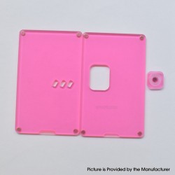 Authentic MK MODS Front + Back Cover Panel Plate w/ Button for Vandy Pulse AIO Mini 80W Kit - Pink, Square Button Hole
