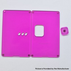 Authentic MK MODS Front + Back Cover Panel Plate w/ Button for Vandy Pulse AIO Mini 80W Kit - Purple, Square Button Hole