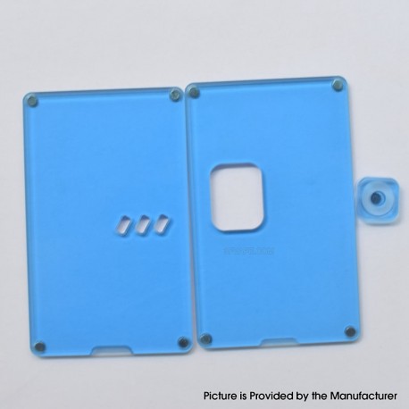 Authentic MK MODS Front + Back Cover Panel Plate w/ Button for Vandy Pulse AIO Mini 80W Kit - Blue, Square Button Hole