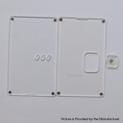Authentic MK MODS Front + Back Cover Panel Plate w/ Button for Vandy Pulse AIO Mini 80W Kit - Clear, Square Button Hole