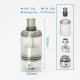 SXK Sputnik Style MTL RTA Atomizer - Silver, 316SS + PCTG, 3.8ml, 6 x 0.6mm / 6 x 0.8mm / 4 x 0.8mm Air Disk, 22mm