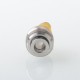 Monarchy Cyber Whistle Style Drip Tip for BB / Billet / Boro AIO Box Mod - Silver + Brown, Stainless Steel + PEI