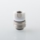 Monarchy Cyber Whistle Style Drip Tip for BB / Billet / Boro AIO Box Mod - Silver + White, Stainless Steel + POM