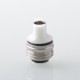 Monarchy Cyber Whistle Style Drip Tip for BB / Billet / Boro AIO Box Mod - Silver + White, Stainless Steel + POM